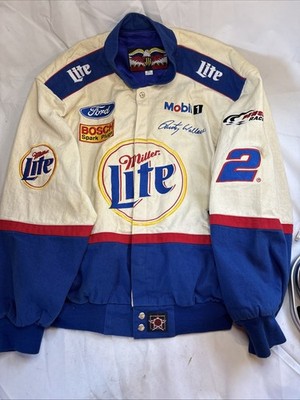 Rusty Wallace Miller Lite Nascar Jacket Size XL Made In USA Authentic Mobile #2