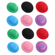 12pcs Mini Formal Hats Miniature Doll Hats Tiny Snowman Topper Caps for DIY