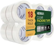 18 PCS Clear Packing Tape Heavy Duty Packaging Shipping 3 Mil 1.88 Inch 65 Yards