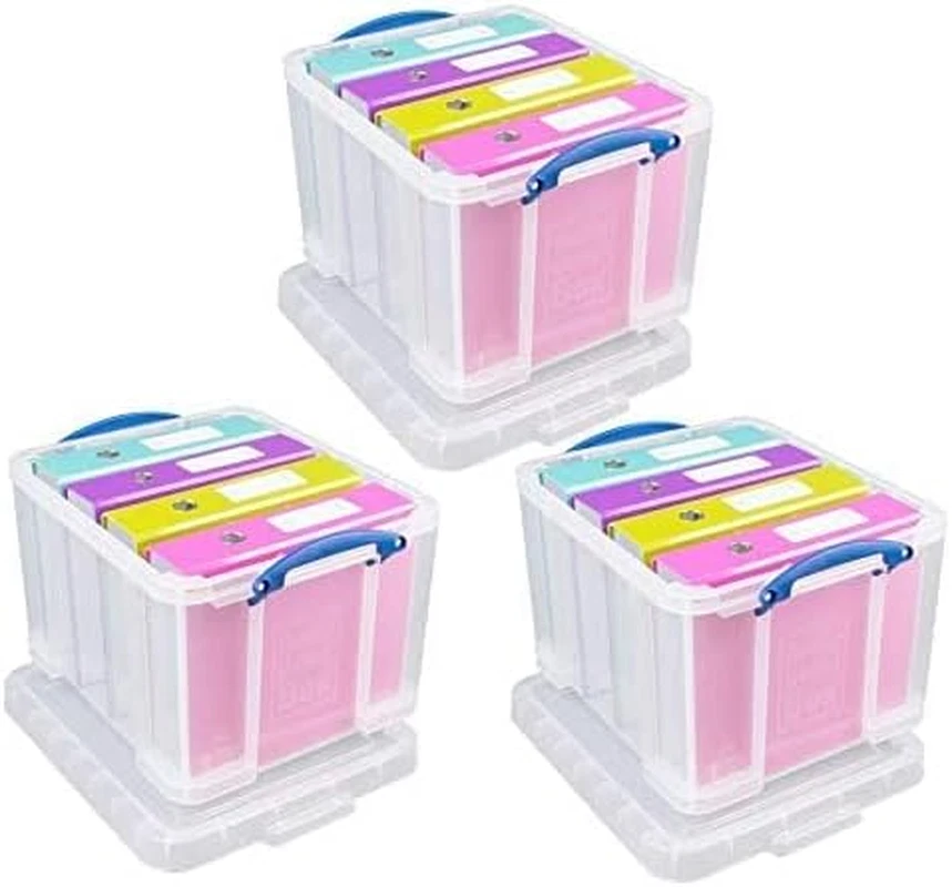 Really Useful Plastic Storage Box Bonus Pack 3X35 Litre Clear - Image 3 of 4