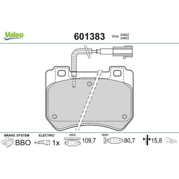 Valeo 601383 Bremsbelagsatz FüR Alfa Romeo 159 Brera Spider 939-image
