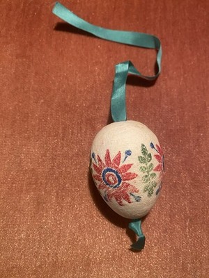 Spun Cotton Easter Egg Ornament Germany Shackman