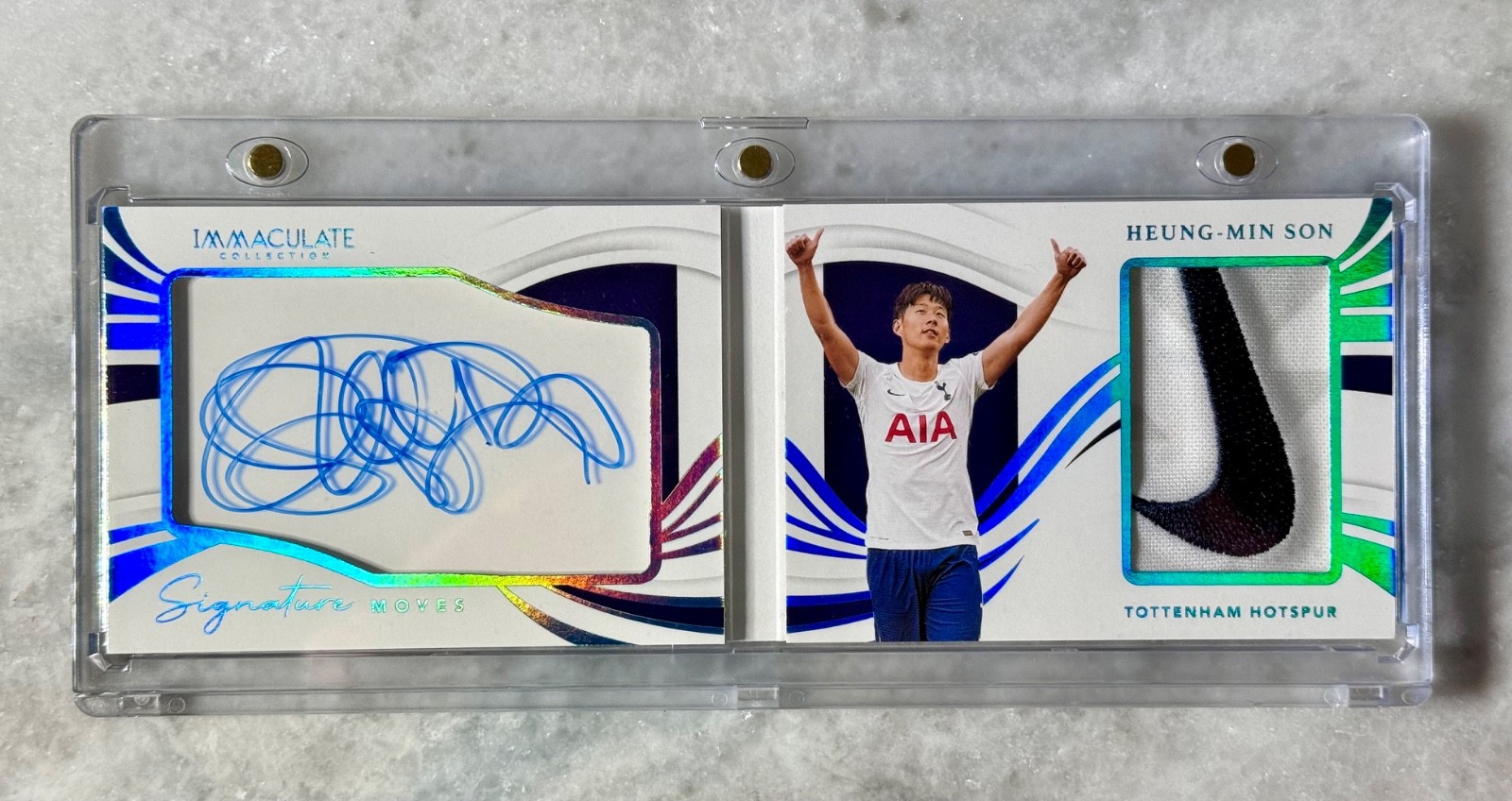 Heung-Min Son 2021 Immaculate Signature Moves Platinum Booklet Patch Auto 1/1