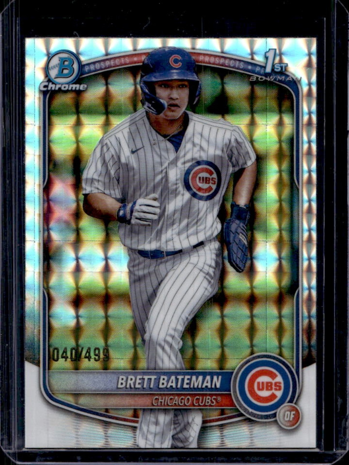 2025 Bowman Chrome Brett Bateman Geometric Refractor 1st Prospect #40/499 Cubs