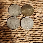 1925 Peace Silver Dollars Lot of 4 Circulated $1 Coins