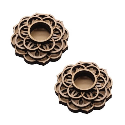 2 PCS Creative Wooden Lotus Crystal Stand Sphere Display Stand Wooden Mini Sp...