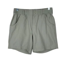 Simms Drifter Shorts Taupe Grey Pockets Elastic Waistband Women's S Outdoor