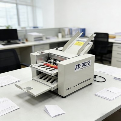 ZE-9B/2 Automatic Paper Folding Machine 110V with 2 Folding Trays, Auto Counting