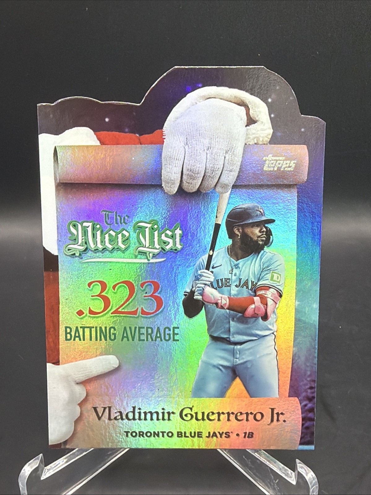 Vladimir Guerrero Jr. #MNL-23 Baseball Cards 2025 Topps Holiday Making The Nice List trading card — raw and PSA graded price guide