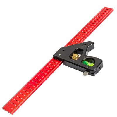 Heavy Duty Woodworking Combination Angles Ruler Aluminum Alloy Ruler 90/45 De...