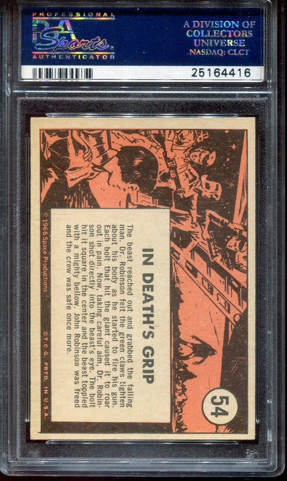 1966 Topps Lost In Space IN DEATH'S GRIP #54 PSA 7 (NM) Rare High Number - Image 2 of 2