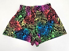 VTG OP Ocean Pacific Shorts Womens LARGE Neon Abstract Bold - Beach Surf