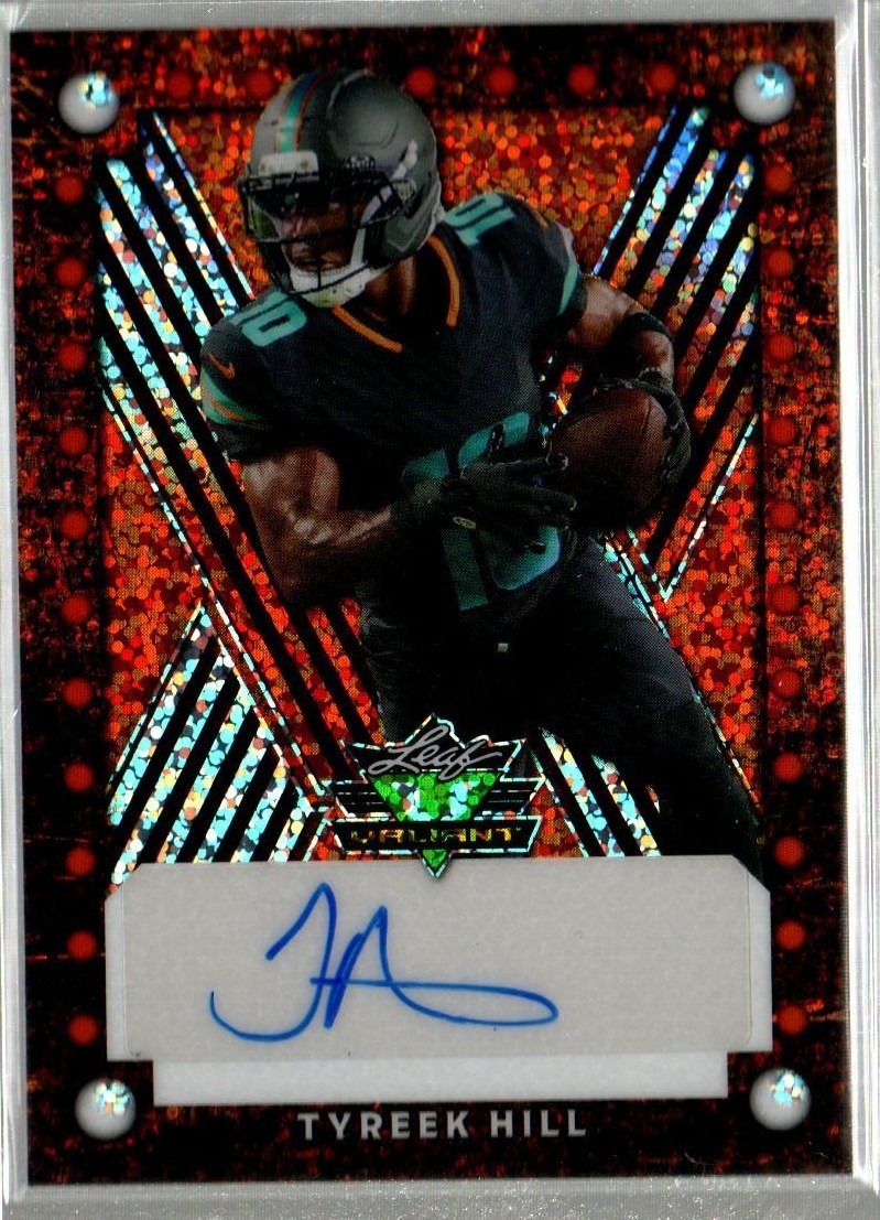 Tyreek Hill 2025 Leaf Valiant Football Orange Sparkle 1/1 Auto