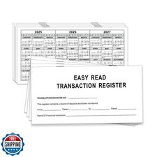 DeBiao 6"×3" Check Registers for Personal Checkbook - Blank Ledge