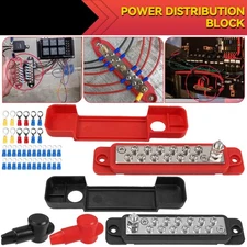 2X Marine Bus Bar 12 Way 48V 180A Positive Negative Bus Bar Car Terminal Block