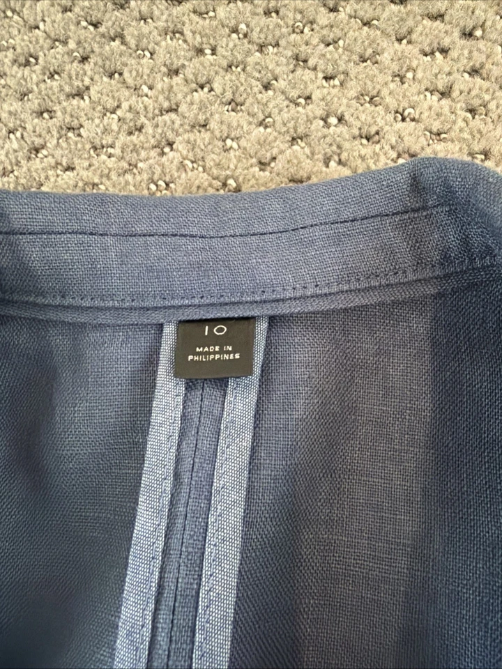 Blazer Crewcuts Ludlow para niños - Talla 10 - Mezcla de lino azul Foto 2 de 4