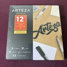 Hand Lettering Pens Set of 12 – Calligraphy and Brush Pens with Guidebook, Pe...