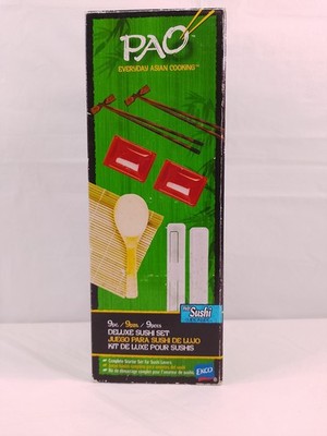 Ekco PAO Deluxe Sushi Set 9 Piece Asian Cooking Kit Brand New Open Box