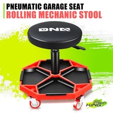 Adjustable Pneumatic Garage Seat Rolling Mechanic Stool with Tool Tray Storage