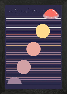 Unbekannter fliegender Sonnenaufgang gerahmtes Wandbild Poster Leinwanddruck Bild