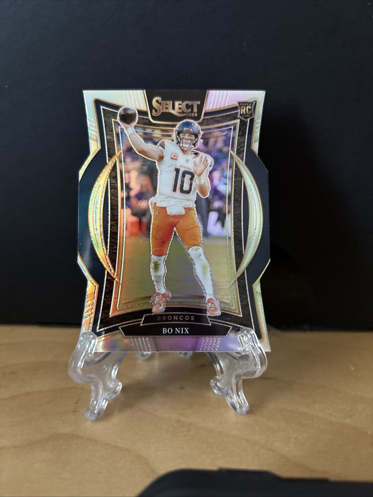 2024 Panini Select Bo Nix Concourse RC Silver Prizm Die-Cut Rookie #30 Broncos