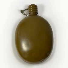 Vintage Soviet Russian Army Water Aluminum Flask Canteen Bottle Belt Case 1980s