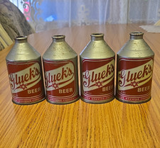 Gluek's Lot of 4 Cone Top Beer Cans Silver Growler 12 fl oz Breweriana