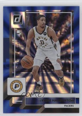 2022-23 Panini Donruss Holo Blue Laser 25/49 Tyrese Haliburton #47 e0h