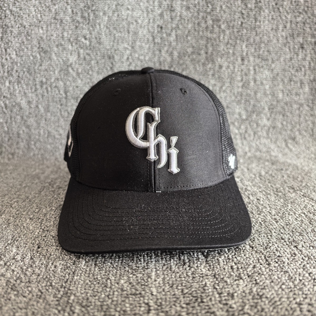 ’47 Black Trucker Hat Curved Brim Snapback Mesh Cap One Size E681