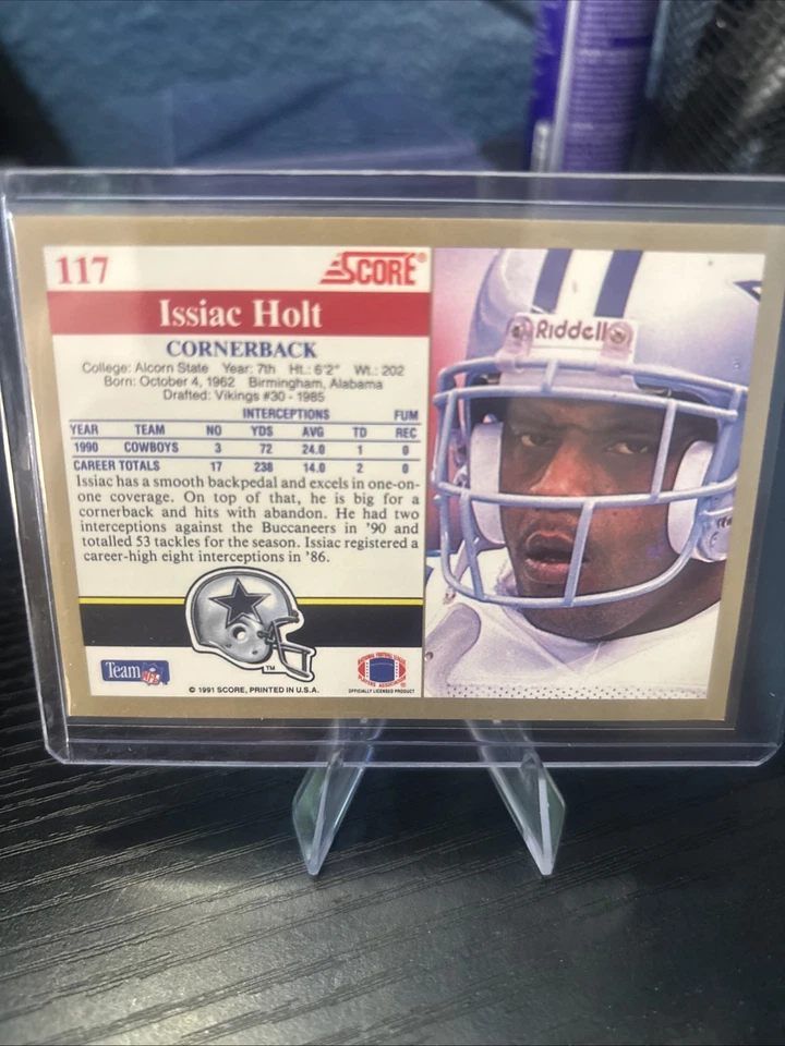 1991 Score - Issiac Holt #117 - Image 2 of 2