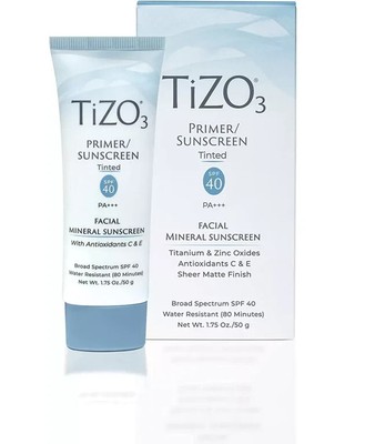 Tizo 2 Tinted Mineral Sunscreen SPF 40 Primer Facial Sunblock 1.75oz Tube