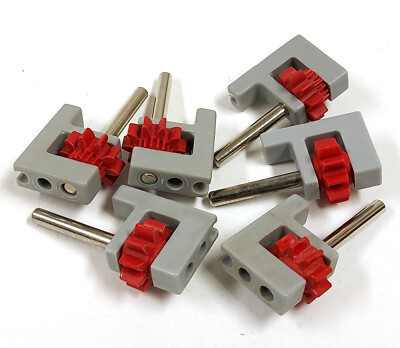 Vintage Fischertechnik 31046 Bracket Without Worm   Gray Red   6pcs   1975
