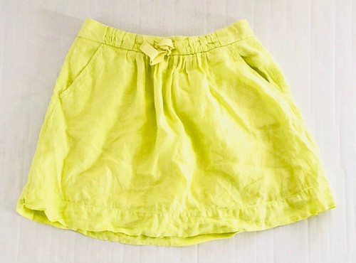 Falda de lino J Crew para mujer paseo marítimo talla 4 verde línea A silueta forrada mini - Imagen 6 de 11