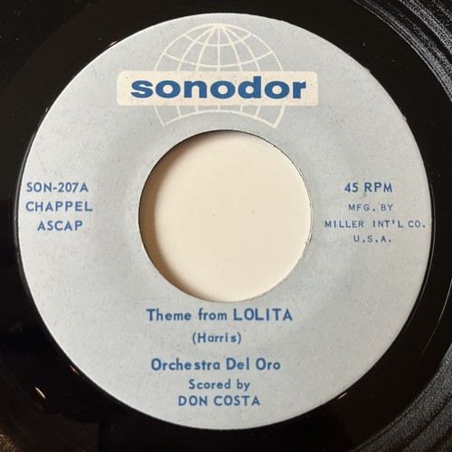 Orchestra Del Oro – Theme From Lolita / Lolita Ya-Ya - 45rpm SONOROR 1962