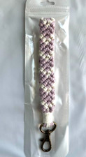 Macrame Keychain Wristlet-Purple  White NEW  IN PACKAGE 