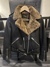 All Saints Leather Balfern Lux Jacket Size 12