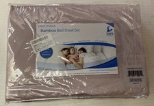 Hotel Sheets Direct Bamboo 3 PC Set Twin XL Flat, Fitted, Pillowcase Light Pink