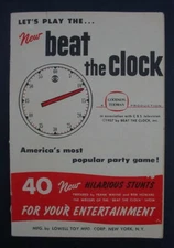 1957 How to Play Beat the Clock Game Manual Instructions Lowell Toy Corp TV Show