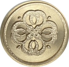 Stylized Flower 1" dia. Wax Seal Stamp Engraved Head