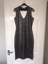 Black/Silver  Bodycon Dress Size 8