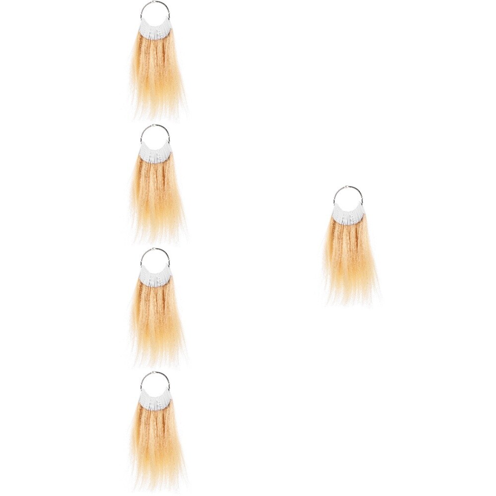 5 Pieces Haarfarbring Echthaar Farbkarte Friseur Echthaar-Farbkarte