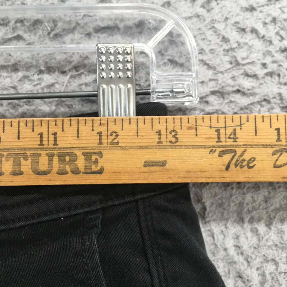 Pantalones Cortos Chinos American Eagle Para Mujer 00 (Actual 26X4.5) Negros Tiro Bajo Elastizados Cremallera Foto 4 de 4