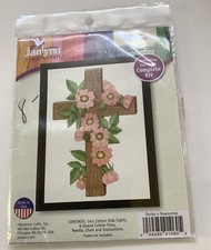 Janlynn Cross Stitch Floral Cross 998-7138 NOS