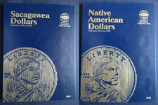 Set 2 Whitman Sacagawea Native American Small Dollar 2000-2024 Folder Album Book