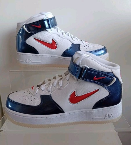 NIKE AIR FORCE 1 MID QS, "Giorno dell'Indipendenza" TAGLIA UK 10 EUR 45 (DH5623 101) - Foto 2 di 9