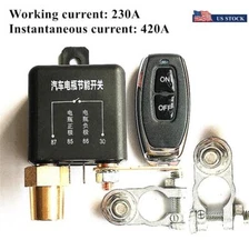Universal Car Battery Disconnect Cut Off Isolator Master Switches Remote Control
