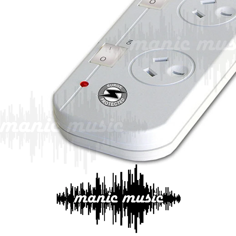 Sansai 6 Way Surge Protected Power Board Extra Spaced Sockets Individual Switch - Image 2 of 3