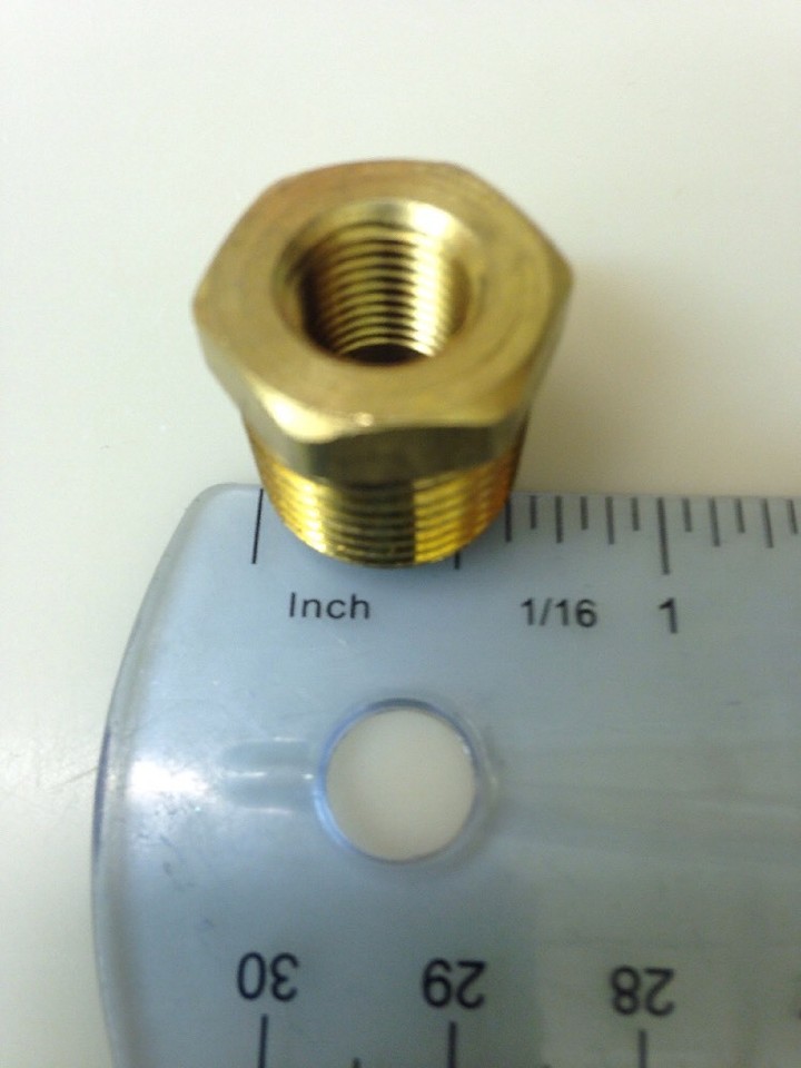 Quickun Stainless Steel Reducing Hex Bushing, 1 Male NPT To 1/4 Female NPT Reducer Bushing Pipe Hose Fitting Pack Of 1