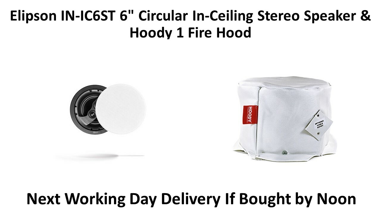 Elipson IN-IC6ST 6"" In-Ceiling Stereo Speaker with Hoody 1 Fire Hood