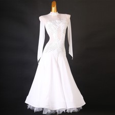 Latin Ballroom Dance Dress Modern Salsa Waltz Standard Long Dress F691 3 Colors